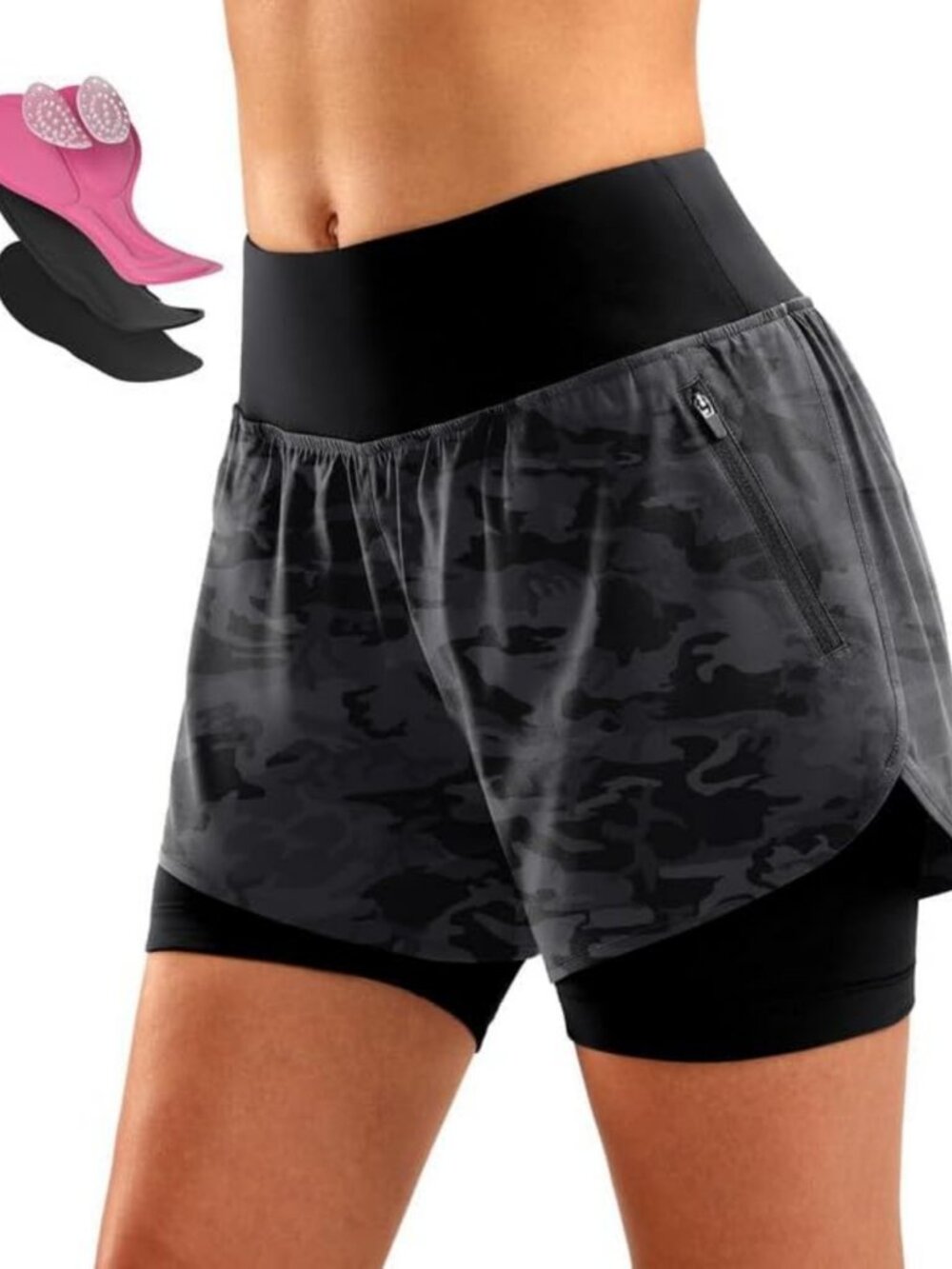 Women's 4D Padded Mountain Bike Shorts with Zipper Pockets - Cycling & Biking